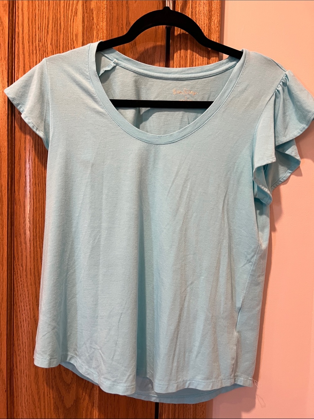 Lilly Pulitzer Pastel Blue Scoop Neck Short Sleeve Tee